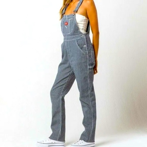 Dickies Hickory Stripe bib overalls M/L - Picture 1 of 6